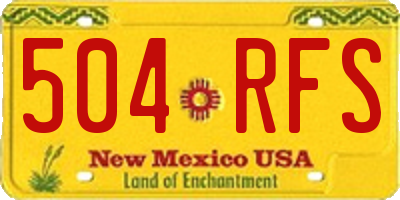NM license plate 504RFS