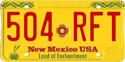 NM license plate 504RFT