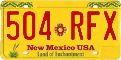 NM license plate 504RFX