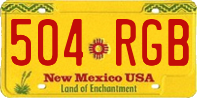 NM license plate 504RGB