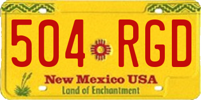 NM license plate 504RGD