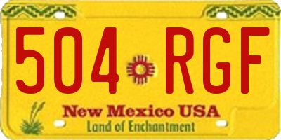 NM license plate 504RGF