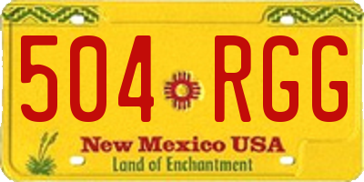 NM license plate 504RGG