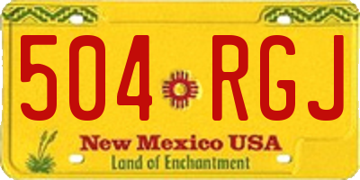 NM license plate 504RGJ
