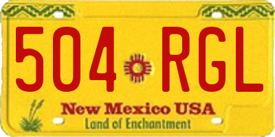NM license plate 504RGL