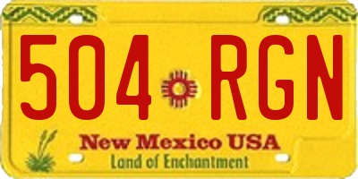 NM license plate 504RGN