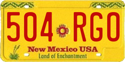NM license plate 504RGO