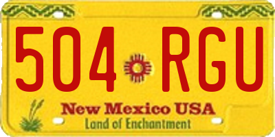 NM license plate 504RGU