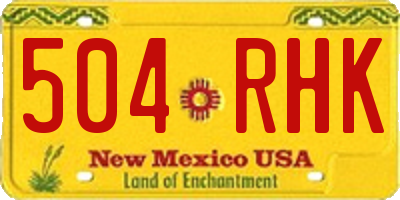 NM license plate 504RHK