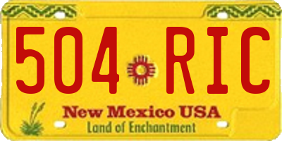 NM license plate 504RIC