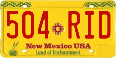 NM license plate 504RID