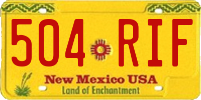NM license plate 504RIF