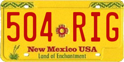 NM license plate 504RIG