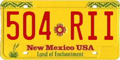 NM license plate 504RII