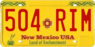 NM license plate 504RIM
