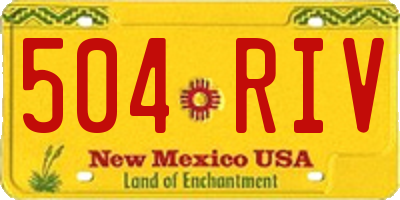 NM license plate 504RIV