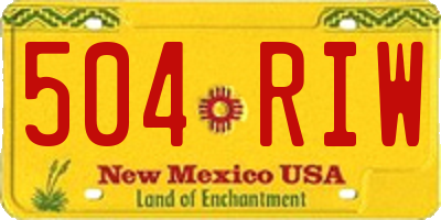 NM license plate 504RIW