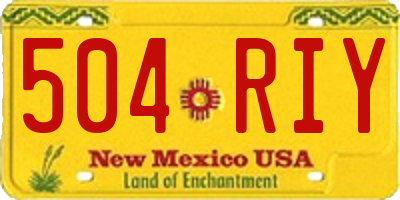 NM license plate 504RIY