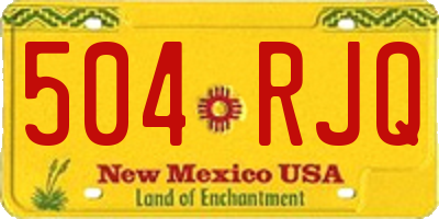 NM license plate 504RJQ