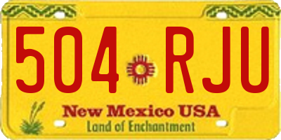 NM license plate 504RJU