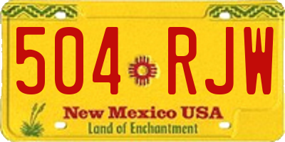 NM license plate 504RJW