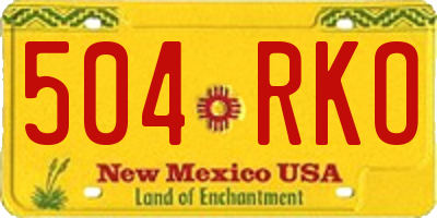 NM license plate 504RKO