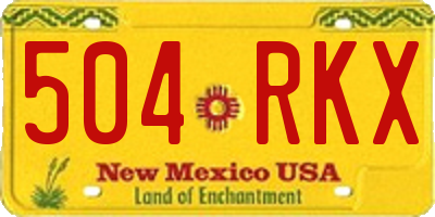 NM license plate 504RKX