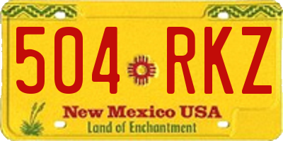NM license plate 504RKZ
