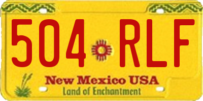 NM license plate 504RLF