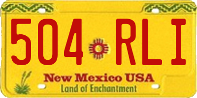 NM license plate 504RLI