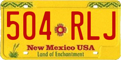 NM license plate 504RLJ