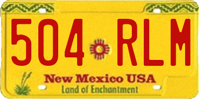 NM license plate 504RLM