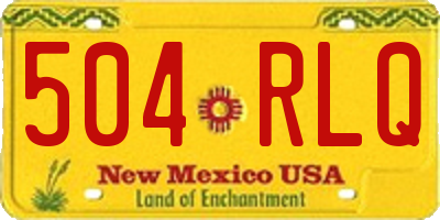 NM license plate 504RLQ