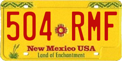 NM license plate 504RMF