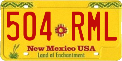NM license plate 504RML