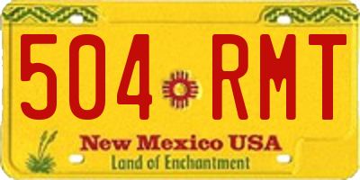 NM license plate 504RMT