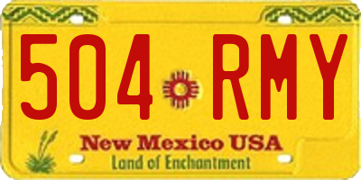 NM license plate 504RMY