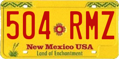 NM license plate 504RMZ