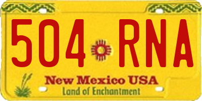NM license plate 504RNA