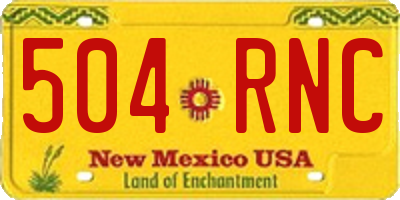 NM license plate 504RNC