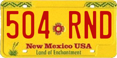 NM license plate 504RND