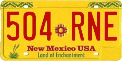 NM license plate 504RNE
