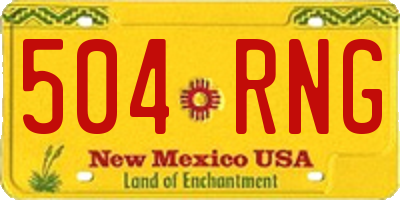 NM license plate 504RNG