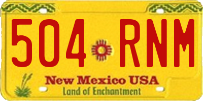 NM license plate 504RNM