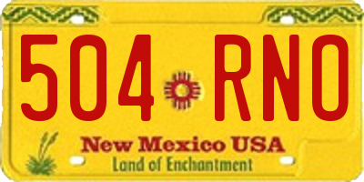 NM license plate 504RNO