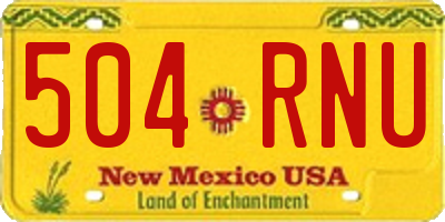 NM license plate 504RNU