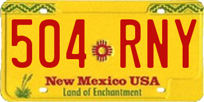 NM license plate 504RNY