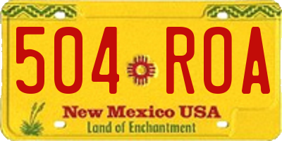 NM license plate 504ROA