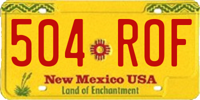NM license plate 504ROF