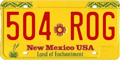 NM license plate 504ROG